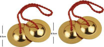 Music Mantra Iron Manjira Gold Color 6.5 cm Set of 2 Kartal Instrument