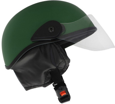 Western Era Stylish Lovable Half Face Helmet for Kids || Baby Safety and Comfort || (3-12 Yrs) Motorbike Helmet(Green Matte)