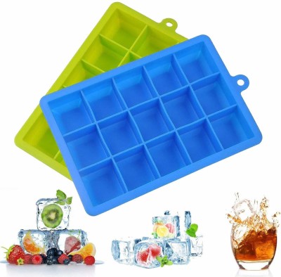 FLOSTRAIN Multicolor Silicone Ice Cube Tray(Pack of2)