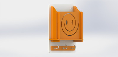STIMULUS Acrylic, Brass Key Holder(3 Hooks, Orange)