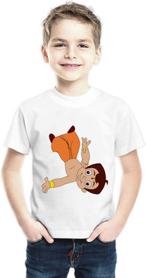 Dezin Boys & Girls Graphic Print Polyester Regular T Shirt(White, Pack of 1)