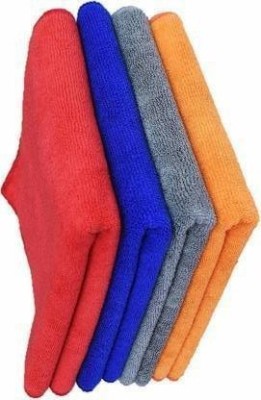 MAXBIN microfiber towel microfiber drying cloth car cleaning towel microfiber kitchen towels, Microfiber towel home kitchen bathroom car dust microfiber towel cleaning cloth microfiber towel, dust kitchen glasses platform slab counter dining table [PACK OF 4][40CM*40CM][250GSM][MULTICOLOUR] Kitchen 