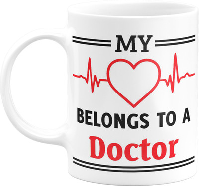 Flair Print My Heart Belongs to a Doctor - Valentine Gifts for Girlfriend Boyfriend, Birthday Gift for Husband Wife Ceramic Coffee Ceramic Coffee Mug(330 ml)