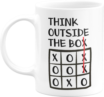 Flair Print Unique and Funny Coffee/Tea- Think Out of The Box ETI530 Printed on Ceramic White Coffee – Prefect to Gift Friends on Any Occasion Ceramic Coffee Mug(330 ml)