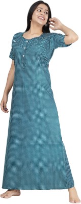 FAVNIC Women Nighty(Blue)