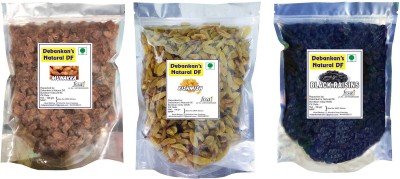 Debankan's Natural DF Combo Pack (3 x 100 gm Pack ) Raisins (Kishmish),Munakka Raisins (Abjosh),Black Raisins (Black Kishmish) Raisins(3 x 100 g)