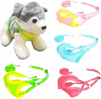 Woofy Padded Vest Harness Training Collar for Small Puppy Bell Dog & Cat Collar Charm(Color may Vary, Solid)