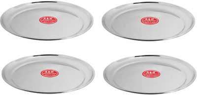 A&H Stainless Steel Heavy Gauge Regular Use Dinner Quarter Plate with Mirror Finish 19cm Dia set of 4 Pcs Quarter Plate(Pack of 4)