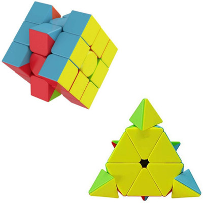 Dul Dul Cube combo of 3x3x3 high speed cube / Triangle Pyramid smooth cube(2 Pieces)