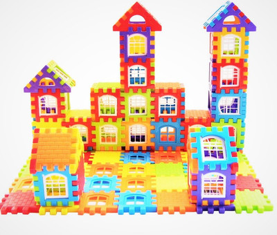 GREEN WAY Educational My Happy House Home Building Blocks, Learning Toy, 72 Pcs Blocks Set Educational Toy for Kids(72 Pieces)