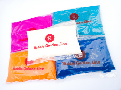 Riddhi Golden Line Pack of 5 Rangoli Powder(Multicolor)