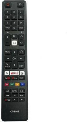 Akshita CT-8069 LED LCD Smart TV with Function Netflix TV Remote Control ( Chake Image With Old Remote ) Toshiba Remote Controller(Black)
