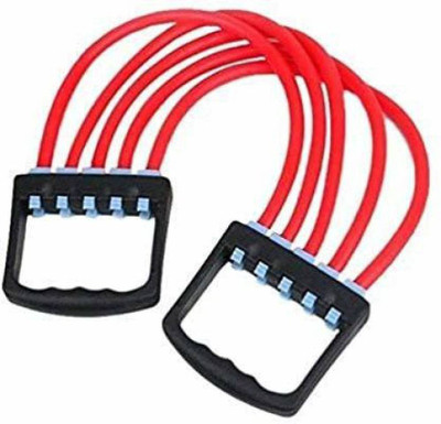 EBOFAB Silicon Adjustable Rubber Gym Yoga Tube Indoor Chest Developer Resistance Tube Resistance Tube(Red)