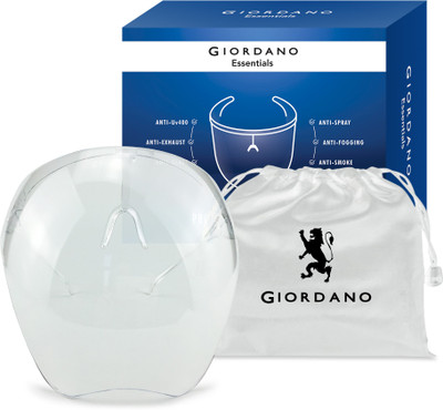 GIORDANO GDFSHLDCLR Goggle-Style Face Shield with 180° Safety Coverage: Anti-Fog Glasses and Clear Face Visor Integrated in One Design - Unisex Fashion Protective Wear for Men & Women Safety Visor(Size - Free Size)