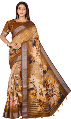 kaizen texo fab Digital Print Bollywood Silk Blend Saree(Multicolor)