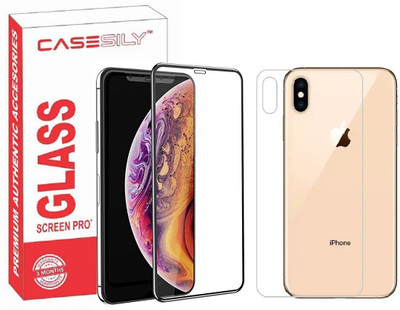 Casesily Front and Back Tempered Glass for iPhone XS Max Premium Edge to Edge Glass & Back Screen Guard(Pack of 2)