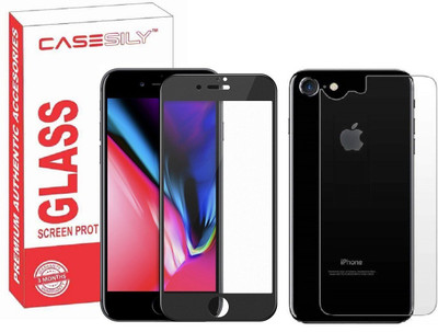 Casesily Front and Back Tempered Glass for iPhone 7 Premium Edge to Edge Glass & Back Screen Guard(Pack of 2)