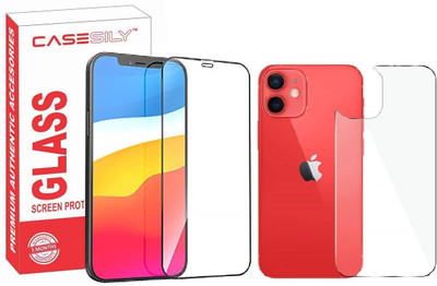 Casesily Front and Back Tempered Glass for iPhone 12 Mini Premium Edge to Edge Glass & Back Screen Guard(Pack of 2)