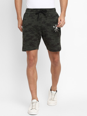 Alan Jones Printed Men Green Regular Shorts