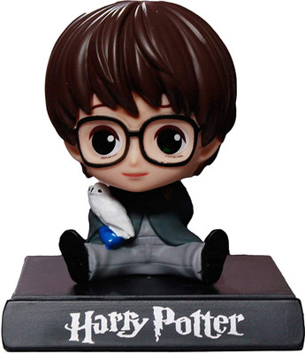 Elegant Lifestyle Potterhead Gift Limited Edition, J.K Rowling Character, Bobblehead with Mobile Holder for Car Dashboard, Office Desk & Study Table, Harry Potter(Black, Grey)