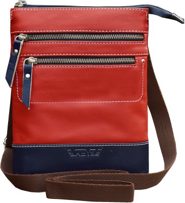 ABYS Red, Blue Sling Bag Genuine Leather Stylish sling bag For Men & Women