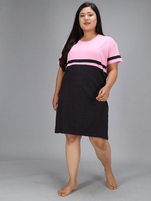 GRAND MALBORK Colorblock Women Round Neck Pink T-Shirt
