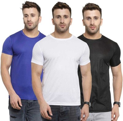 INKKR Solid Men Round Neck Multicolor T-Shirt