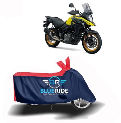 BLUERIDE Two Wheeler Cover for Suzuki(V-Strom 650 XT, Red, Blue)