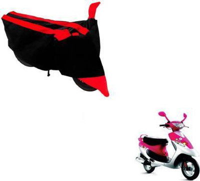 WONAK Waterproof Two Wheeler Cover for TVS(Scooty Pep+, Red, Black)