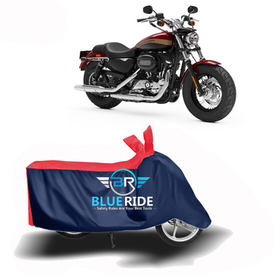 BLOERIDE Two Wheeler Cover for Harley Davidson(1200 Custom, Red, Blue)
