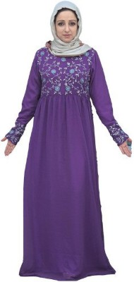 LA KASHA Polyester Abaya(Purple)