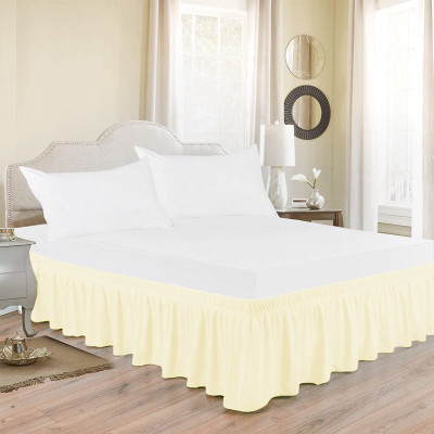 MeckHome Culture Platform Single Size Bed Skirt(Ivory Frill)