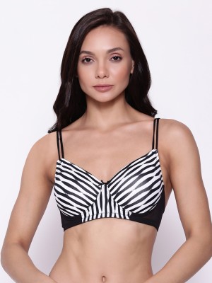 Clovia Women T-Shirt Lightly Padded Bra(White, Black)