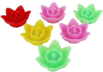 Aseenaa LED Water Floating | Smokeless | Multi Changing Colour Flame | Candles | Diya | Lotus Flowers Sensor Led TeaLight | Outdoor and Indoor Decoration - Set of 6 Candle(Multicolor, Pack of 6)