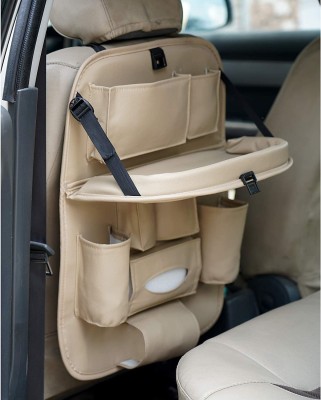 S.K.Y Beige Car Organizer Storage Bag Back Seat Box Organizer Holder Cover Backseat Pockets for Cars Car Multi Pocket(11 L)