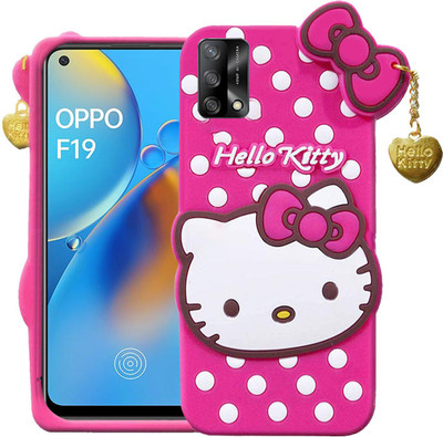 BOZTI Back Cover for Oppo F19S, Oppo F19, Cute Hello Kitty Case(Pink, Grip Case, Pack of: 1)