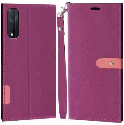 YAYAVAR Flip Cover for Realme Narzo 30(Pink, Grip Case, Pack of: 1)