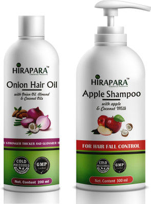HIRAPARA Skin Care Combo Kit Cider Vinegar Shampoo 300ml with Onion Hair Oil(2 Items in the set)