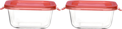 Cutting EDGE Glass Utility Container  - 550 ml(Pack of 2, Red)