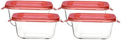 Cutting EDGE Glass Utility Container  - 550 ml(Pack of 4, Red)