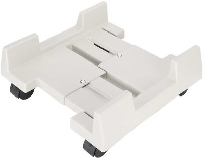 AlexVyan Generic Heavy Duty White Computer CPU Stand CPU Trolley with Wheels CPU Holder(Plastic)