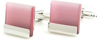 PELUCHE Brass, Metal Cufflink(Silver, Pink)