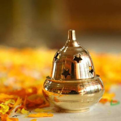 RUDRANSH Hole Diya /Jyoti diya/ brass diya/ table diya set of 1 Brass Table Diya(Height: 2.5 inch)