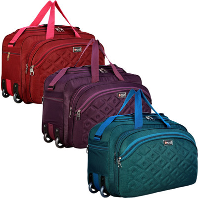 Dmade (Expandable) Combo of three Waterproof light weight premium quality travel duffel bag with two wheels 45L pack of 3 luggage bag Duffel With Wheels (Strolley)
