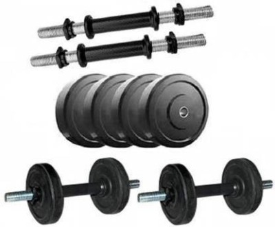 SHINE SPORTS 8 kg 4 PVC Plates of 2 kg each ( 2 KgX4 Pc =8 kg ) With Dumbbell Rods Home Gym Combo