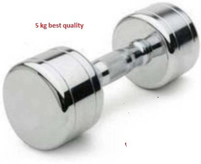 HACKERX Premium Quality steel chorme 5kg single dumbells Fixed Weight Dumbbell(5 kg)