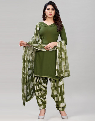 SIRIL Crepe Floral Print, Printed, Geometric Print Salwar Suit Material