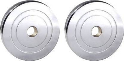 GYM KART 2 kg Pair(1 KG * 2) Steel Gym Plate, Dumbbell Plates Silver Home Gym Combo