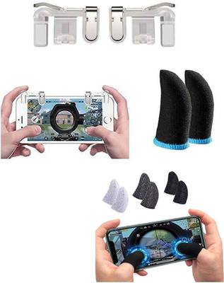 AVN Elite Trigger and finger sleeve combo pack for pubg game/free fire/call of duty all types mobile games  Gaming Accessory Kit  (Black, For Android)