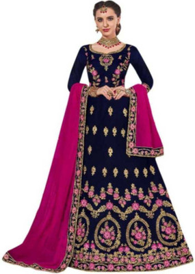 RamKrupa Creation Anarkali Gown(Blue)